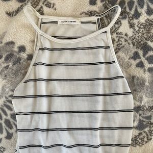 black and white striped tank top